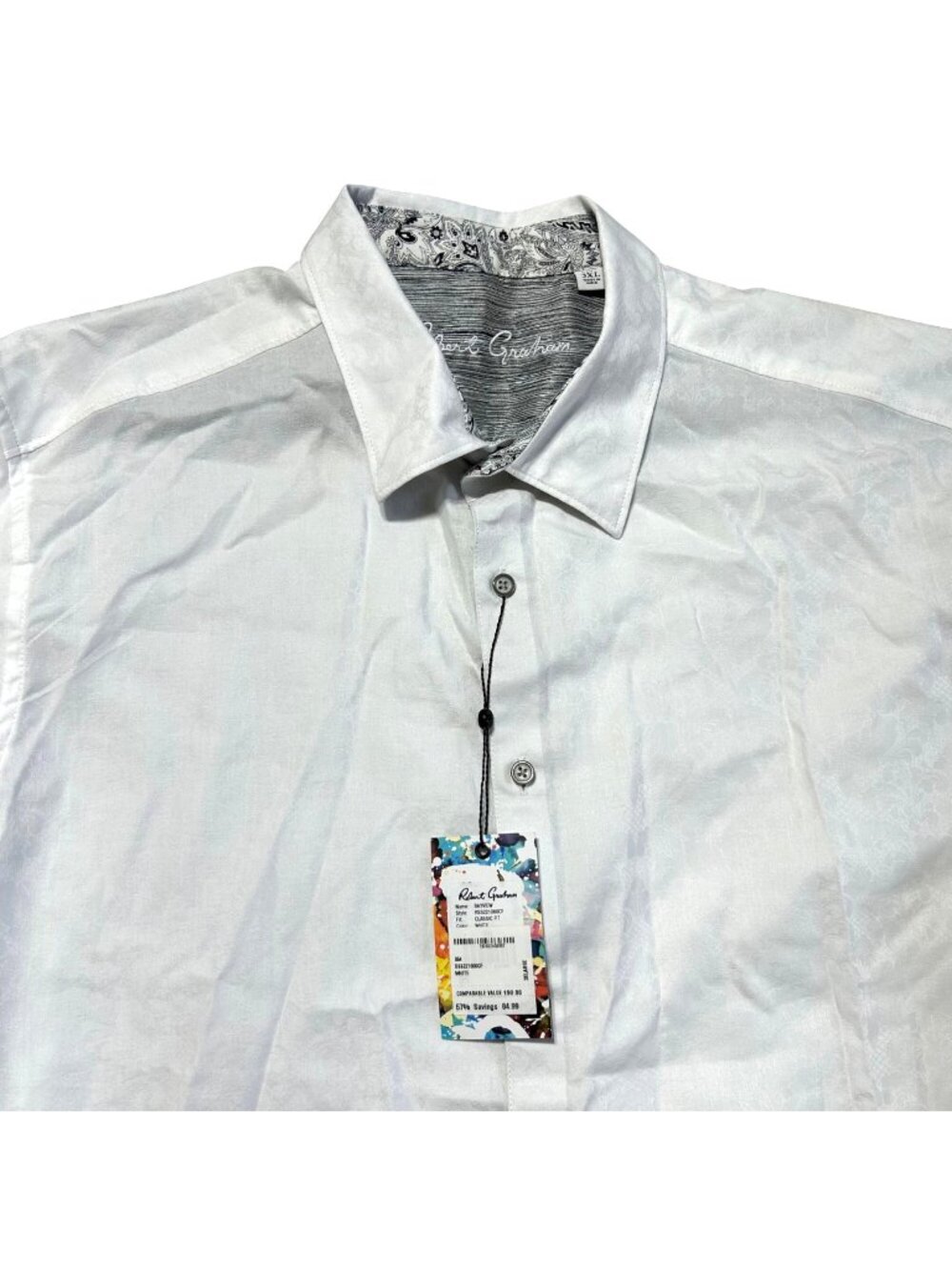 Robert Graham Men's Sz 3XL Bayview Classic Fit White Long Sleeve Shirt